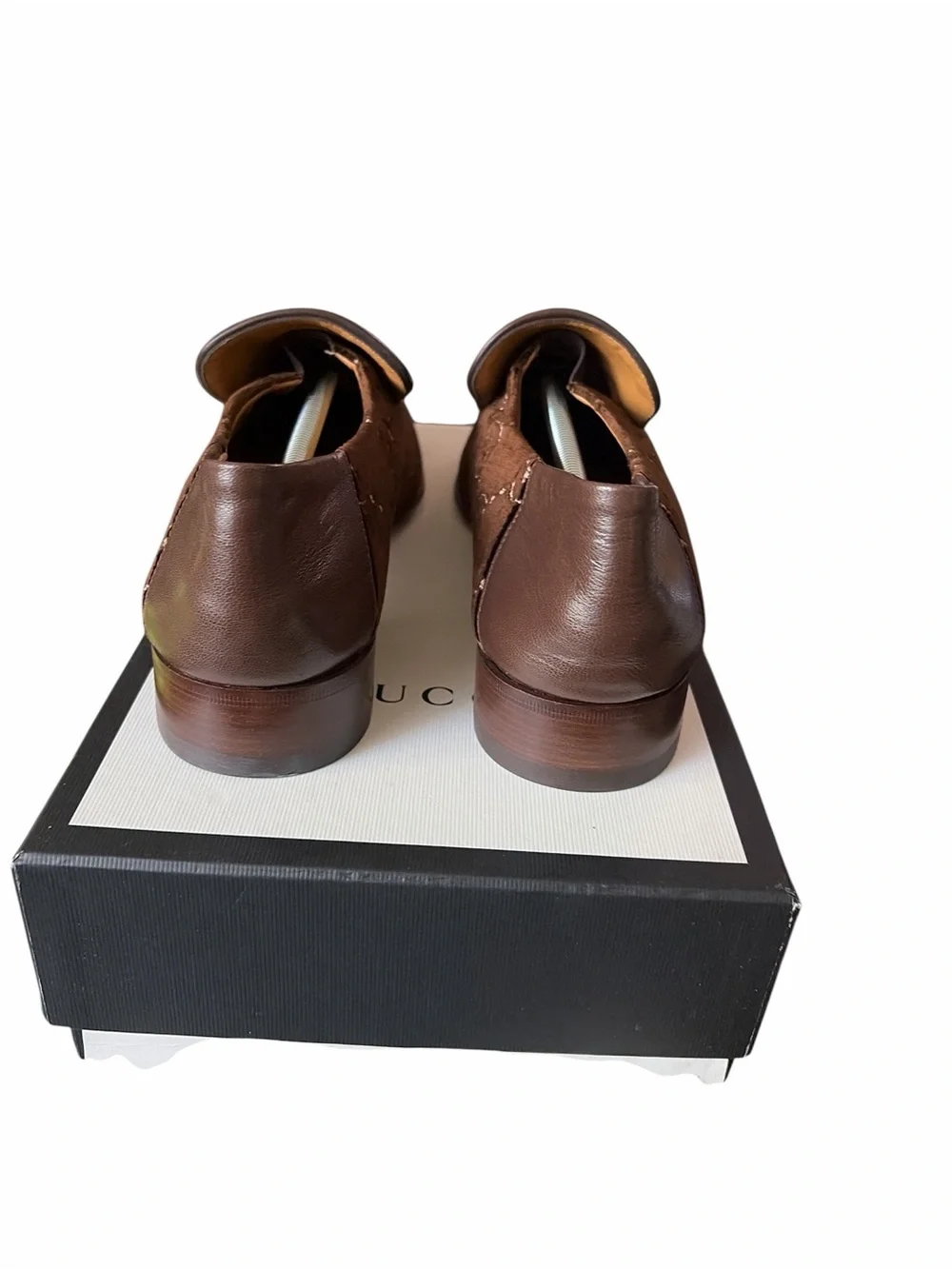Gucci Brown Velvet Horsebit Slip-On Loafers size 10
